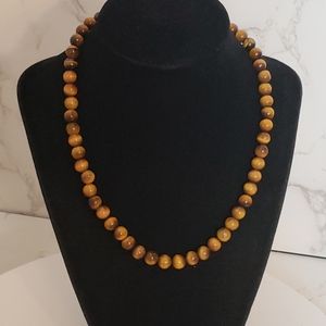 Vintage TIGER'S EYE Beaded Necklace